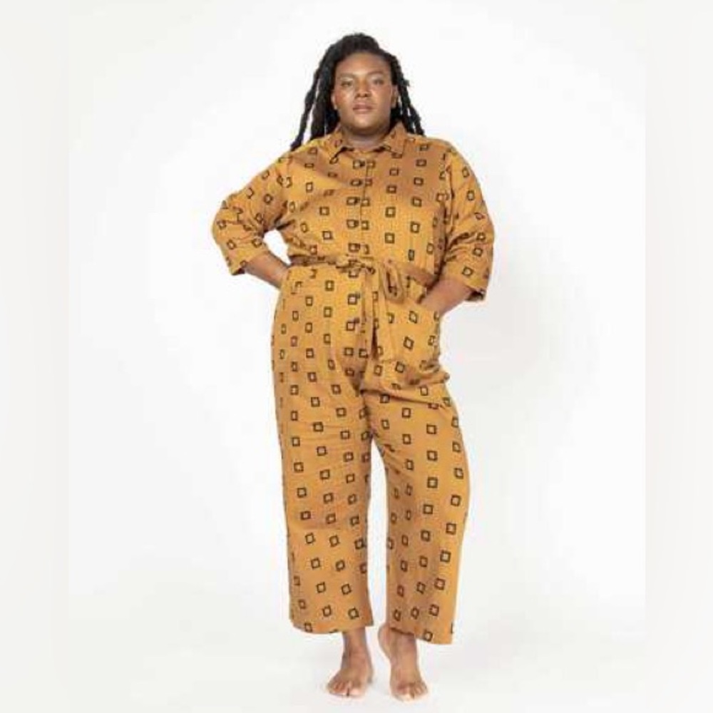 Ace & Jig Bert Jumpsuit Gold Quad Size small NWT